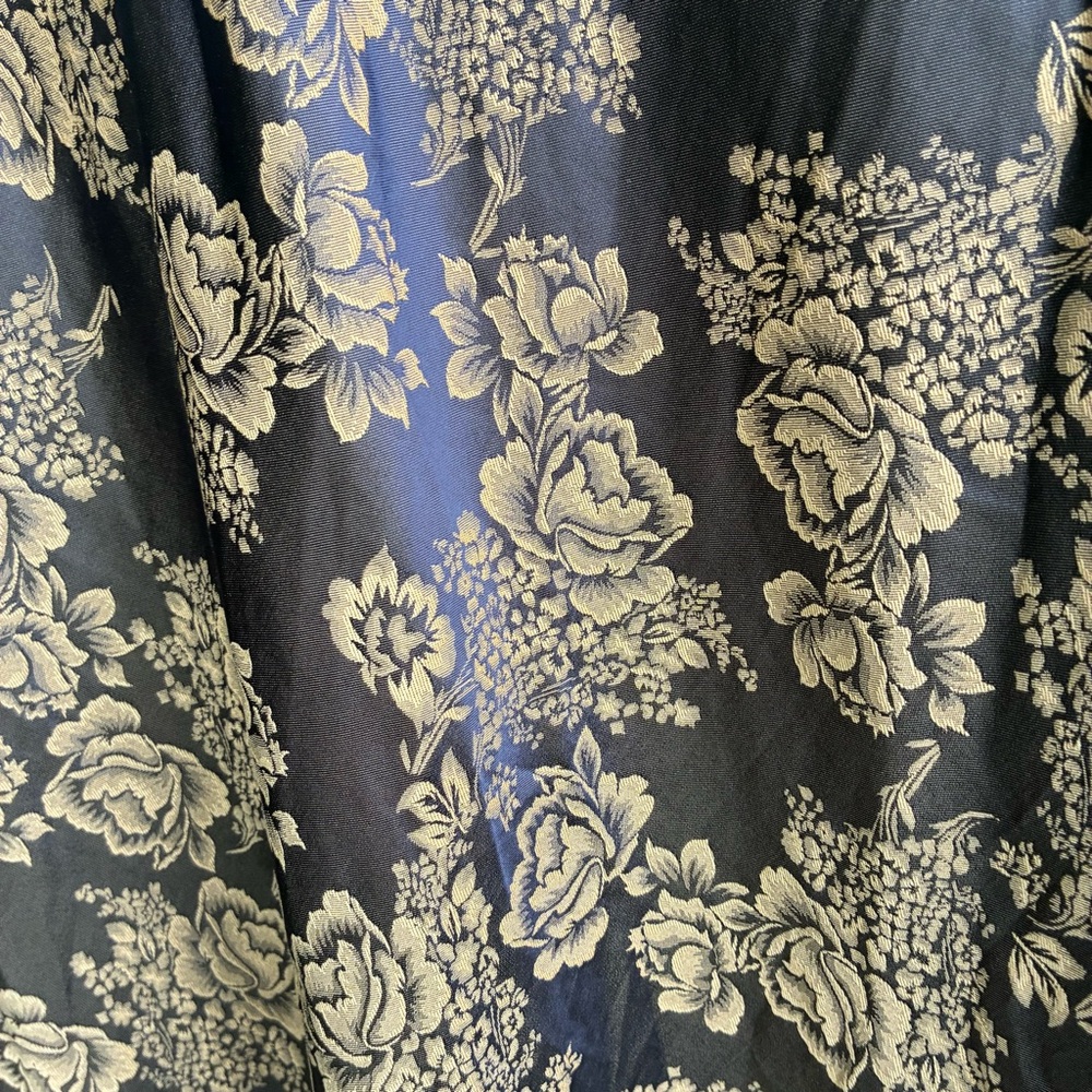 Art Nouveau Silky Iridescent Floral Slip Dress With Lace Trim Size Medium - Picture 4 of 8